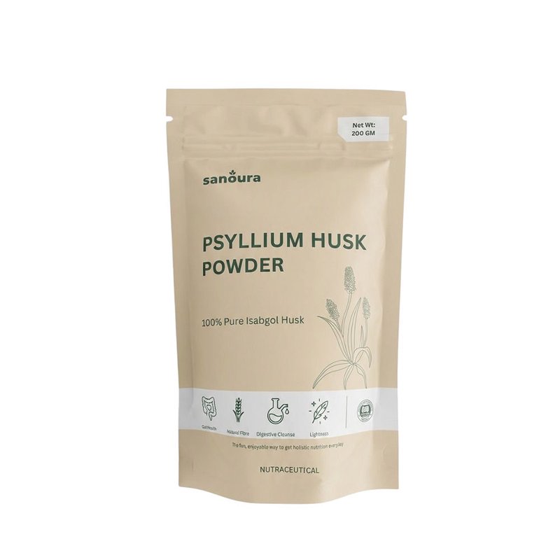 Sanoura Psyllium Husk Powder (Isabgol) | 100% Natural Fiber Supplement | Supports Digestion, Gut Health & Constipation Relief | High Fiber Isabgol Powder for Weight Management & Daily Wellness | Healthy Digestive Support for Men & Women