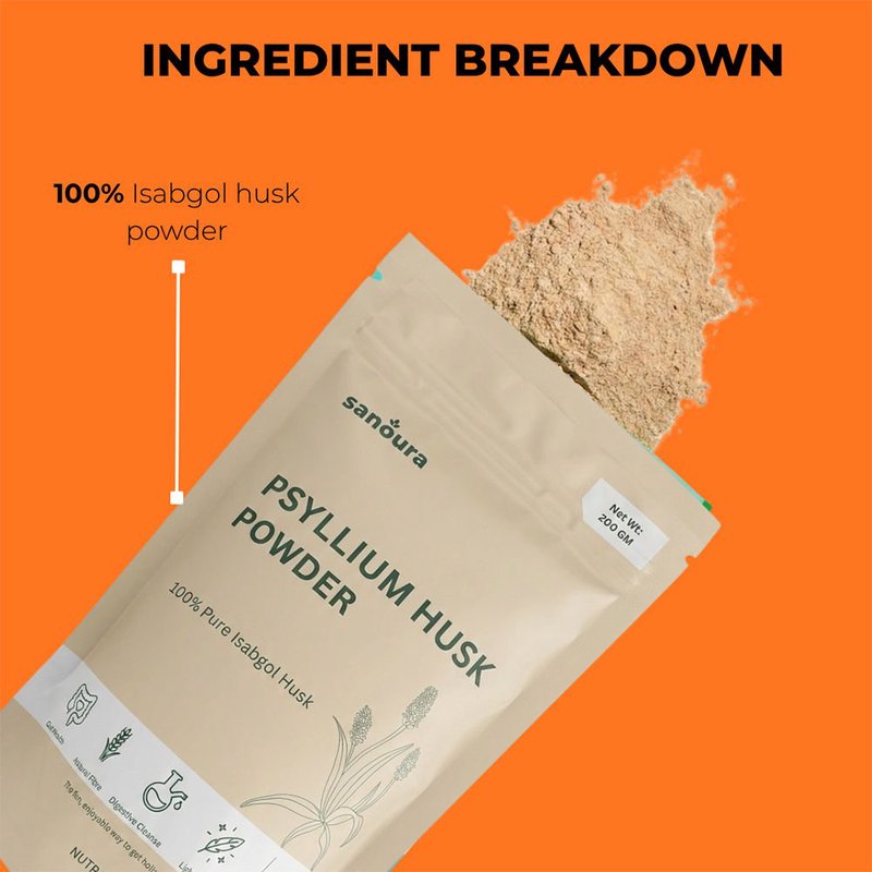 Sanoura Psyllium Husk Powder (Isabgol) | 100% Natural Fiber Supplement | Supports Digestion, Gut Health & Constipation Relief | High Fiber Isabgol Powder for Weight Management & Daily Wellness | Healthy Digestive Support for Men & Women thumbnail 3