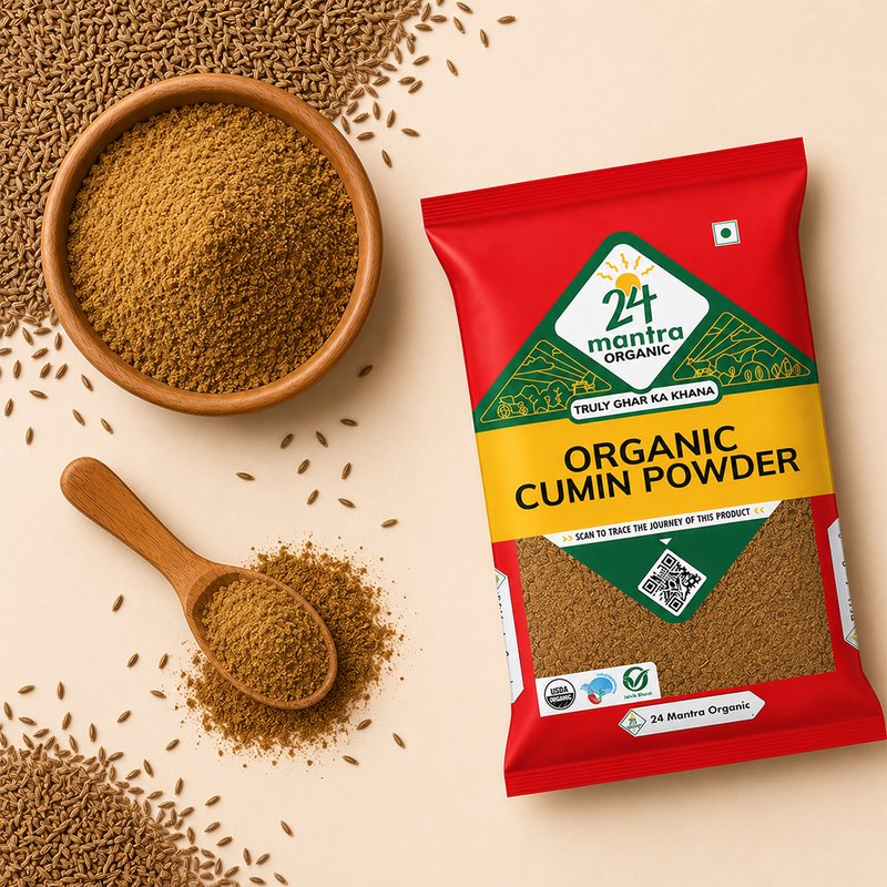24 Mantra Organic Cumin Powder | Jeera Powder | Ground Cumin Spice | 100% Organic | Rich Aroma | Indian Masala