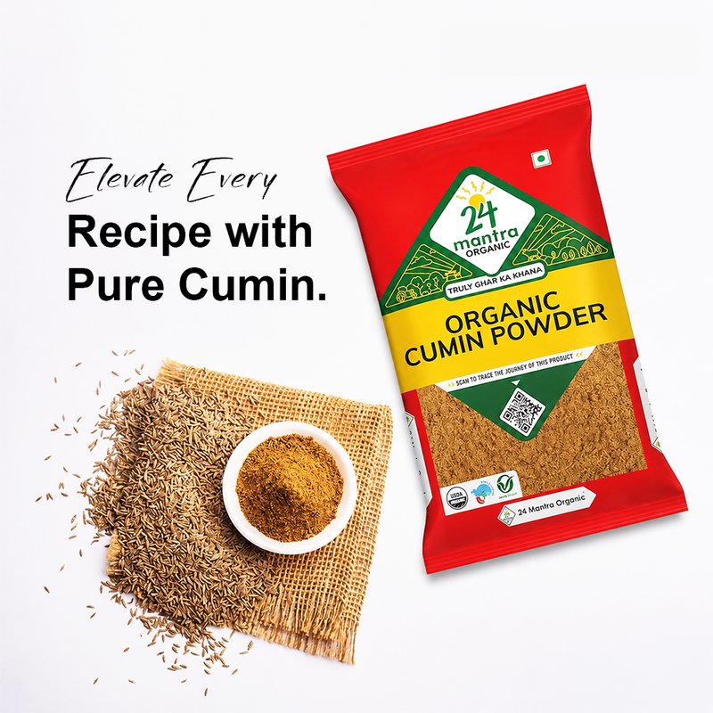 24 Mantra Organic Cumin Powder | Jeera Powder | Ground Cumin Spice | 100% Organic | Rich Aroma | Indian Masala