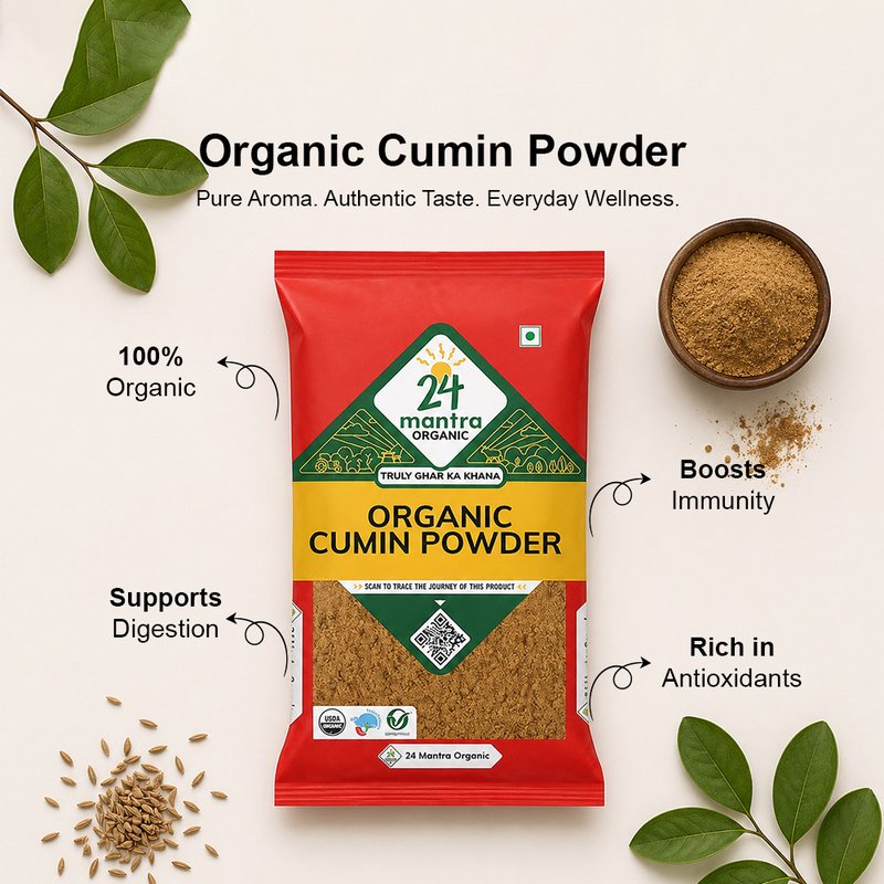 24 Mantra Organic Cumin Powder | Jeera Powder | Ground Cumin Spice | 100% Organic | Rich Aroma | Indian Masala