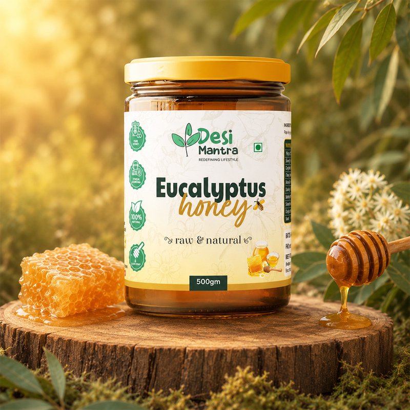 Desi Mantra Eucalyptus Honey | Pure Raw & Natural Honey | Unprocessed and Unfiltered | No Added Sugar | Refreshing Herbal Taste for Tea, Warm Water & Healthy Living thumbnail 3