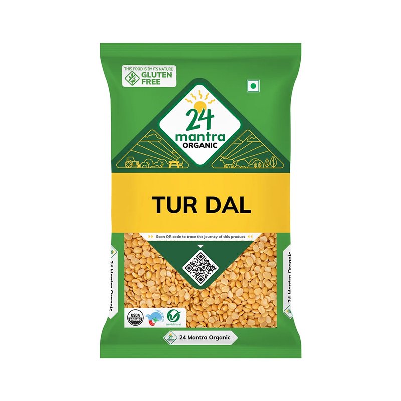 24 Mantra Organic Toor Dal (Tur Dal) | 100% Certified Organic Arhar Dal | Unpolished | Rich in Protein | No Chemicals or Preservatives
