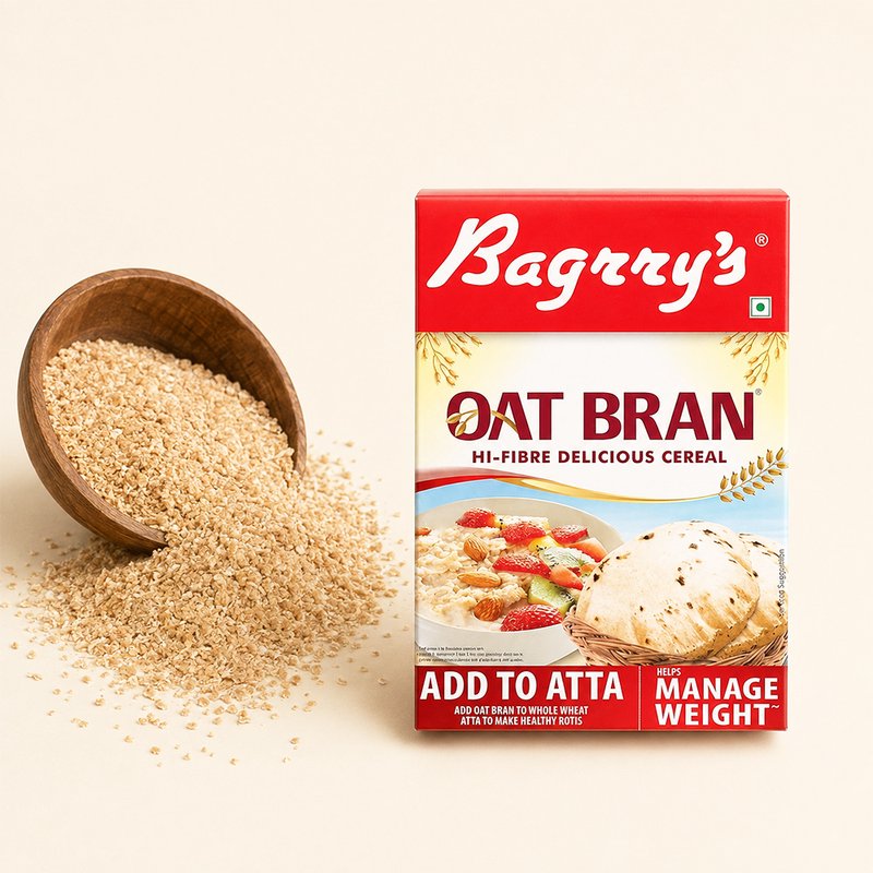 Bagrry’s Oats Bran 200 GM | High Fiber Oat Bran for Healthy Nutrition | Wholegrain Breakfast Add-On | Perfect for Smoothies, Cereals, Baking & Daily Wellness