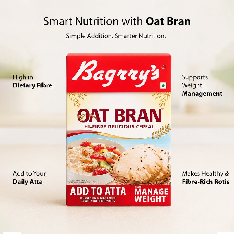 Bagrry’s Oats Bran 200 GM | High Fiber Oat Bran for Healthy Nutrition | Wholegrain Breakfast Add-On | Perfect for Smoothies, Cereals, Baking & Daily Wellness