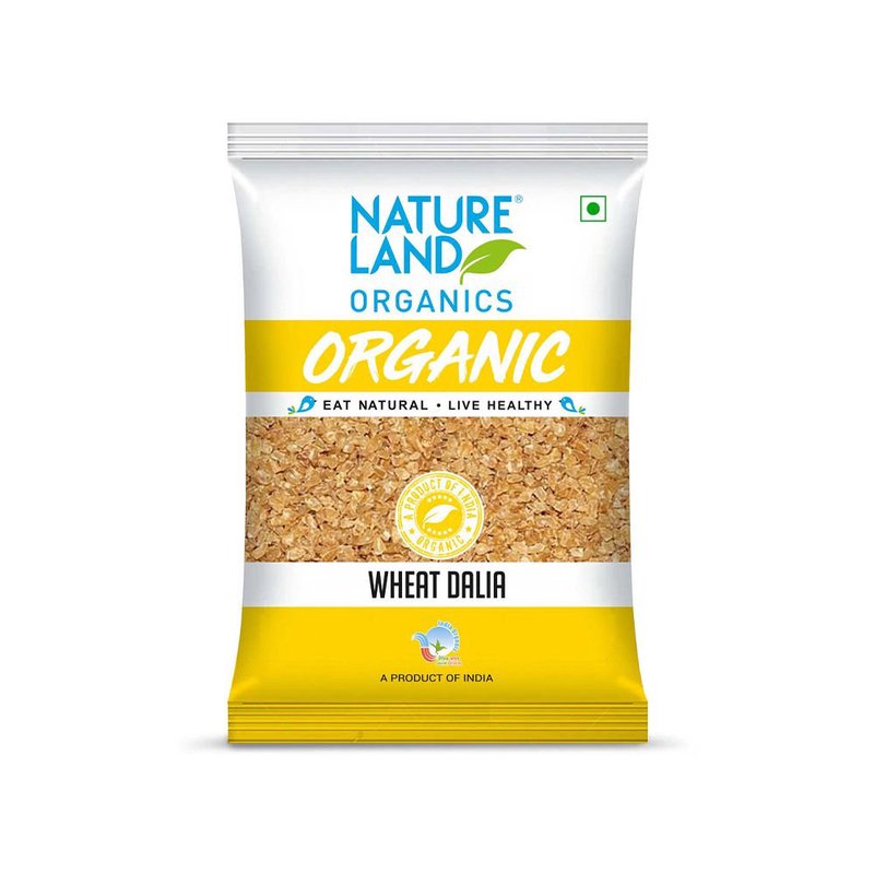 Natureland Organics Wheat Dalia (Porridge) 500g | 100% Organic Broken Wheat | High-Fibre Nutritious Dalia for Porridge, Khichdi & Healthy Everyday Meals