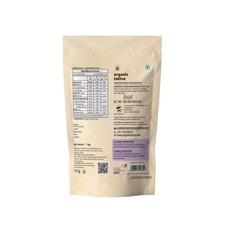 Organic Tattva Brown Sugar | Natural Brown Cane Sugar | Unrefined Sugar | Caramel Flavoured Organic Sugar for Baking & Drinks thumbnail 2