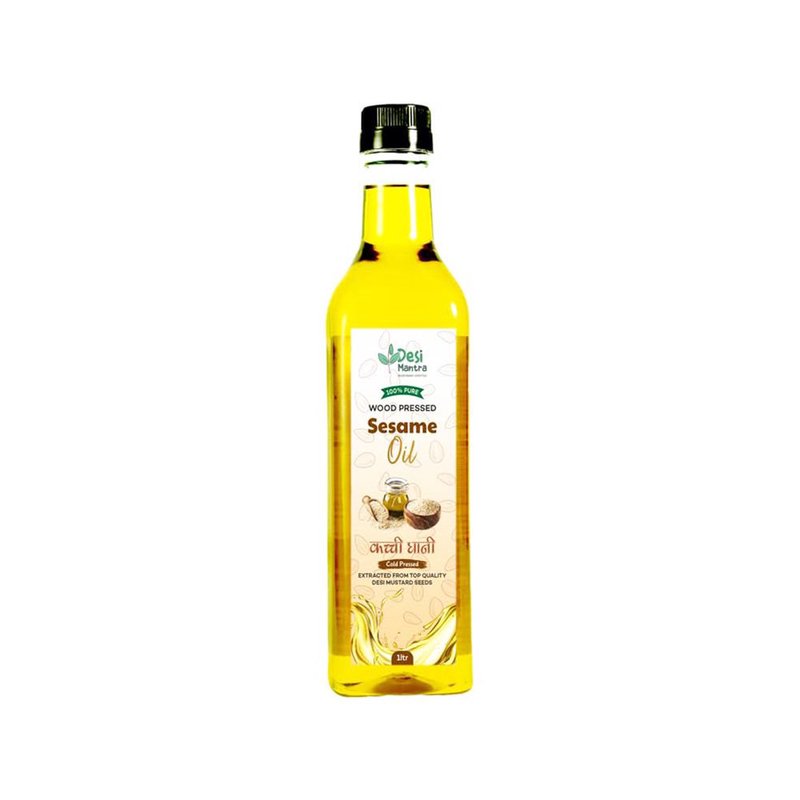 Desi Mantra Wood Pressed Sesame Oil | Cold Pressed & Naturally Extracted | Pure Chemical-Free Til Oil | Rich Nutty Aroma & Traditional Taste | Ideal for Healthy Cooking & Wellness