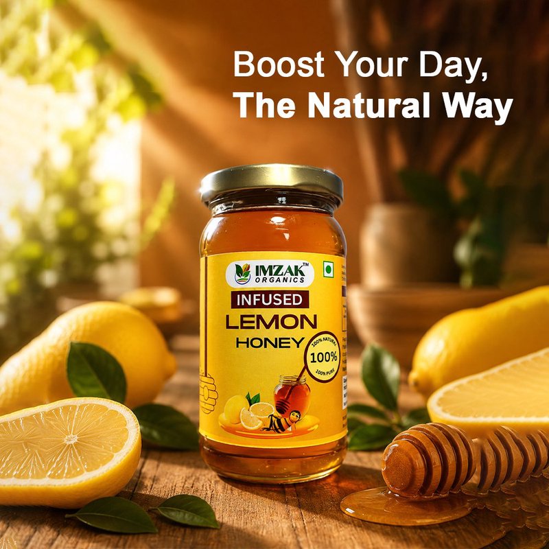 Imzak Infused Lemon Honey | Pure Natural Honey with Lemon | Immunity Booster & Healthy Sweetener | Raw & Delicious Honey thumbnail 3