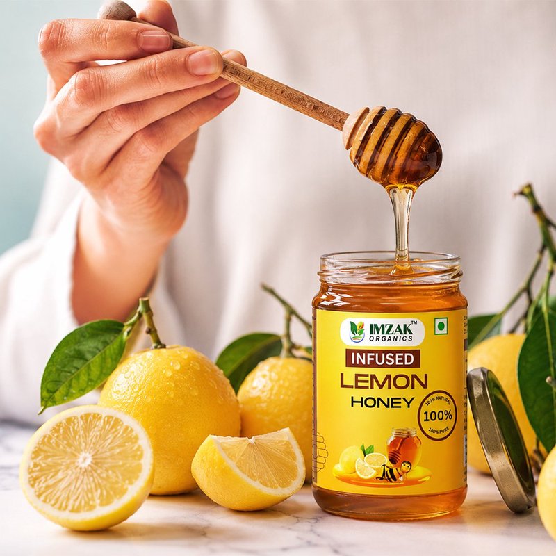 Imzak Infused Lemon Honey | Pure Natural Honey with Lemon | Immunity Booster & Healthy Sweetener | Raw & Delicious Honey thumbnail 5