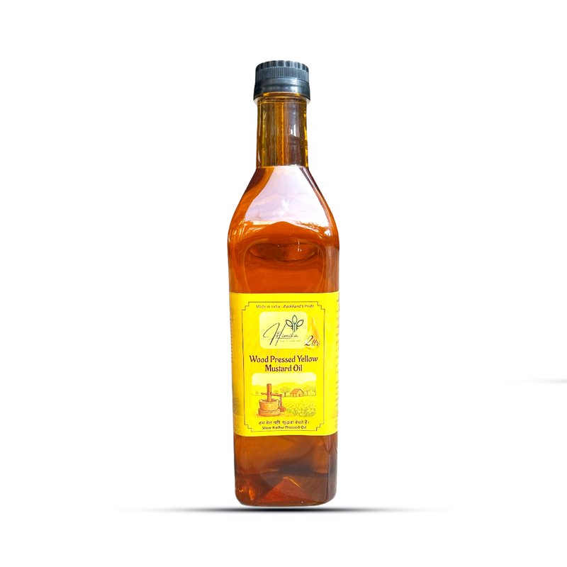 Himika Wood Pressed Yellow Mustard Oil | Kolhu Wood Pressed | Cold Pressed & Naturally Extracted Mustard Oil for Healthy Cooking | Pure, Unrefined & Rich Aroma