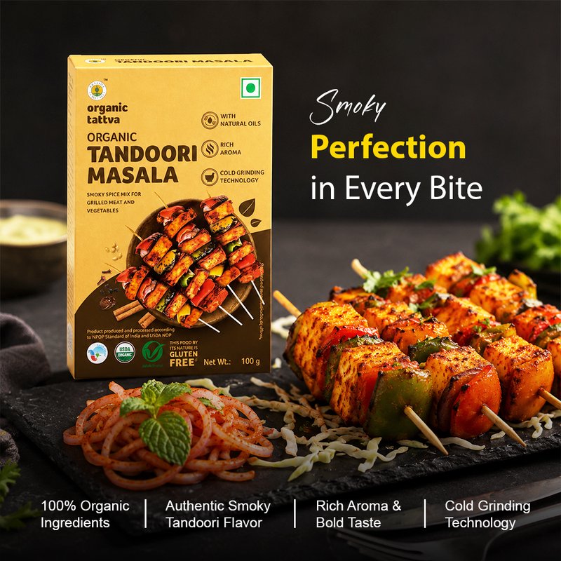 Organic Tattva Tandoori Masala | Best Tandoori Mix | Indian BBQ Masala | Grill Masala for Tandoori Foods