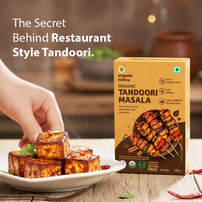 Organic Tattva Tandoori Masala | Best Tandoori Mix | Indian BBQ Masala | Grill Masala for Tandoori Foods