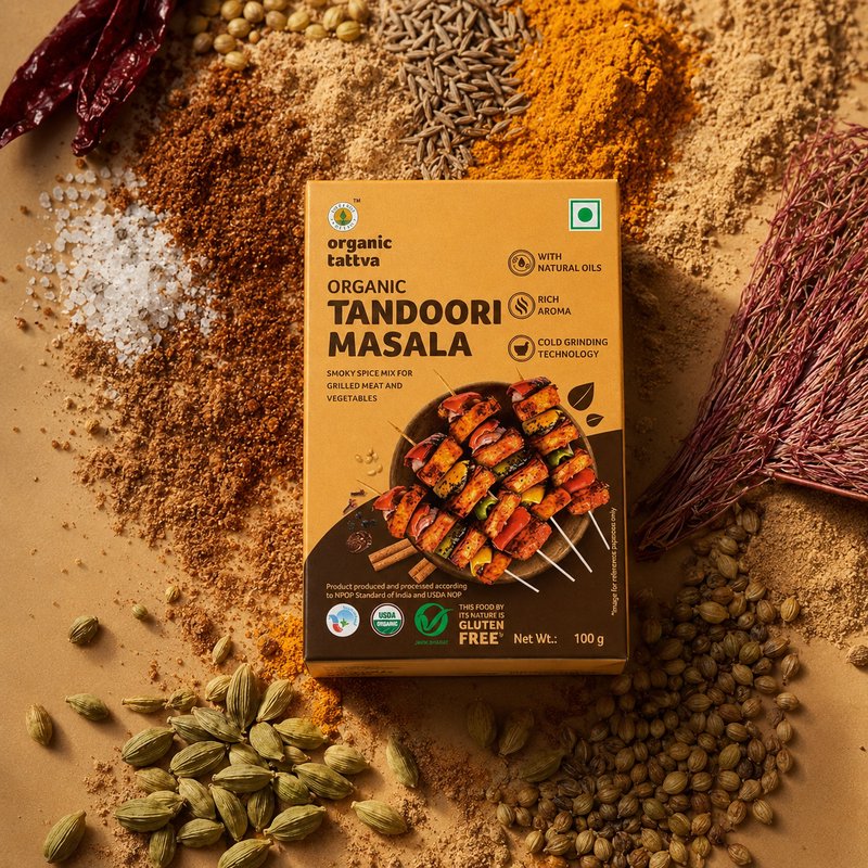 Organic Tattva Tandoori Masala | Best Tandoori Mix | Indian BBQ Masala | Grill Masala for Tandoori Foods