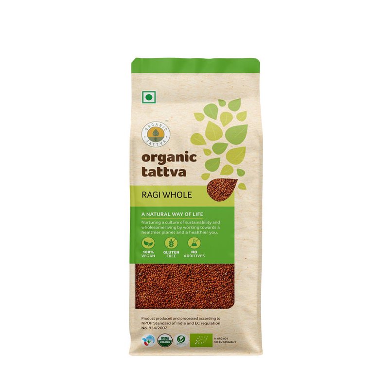 Organic Tattva Ragi Whole | Organic Finger Millet | Whole Ragi Grain | Healthy Millet for Cooking at Home thumbnail 2