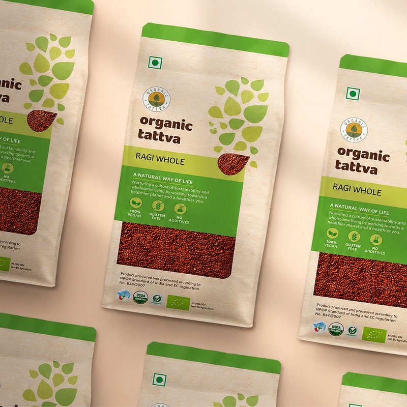 Organic Tattva Ragi Whole | Organic Finger Millet | Whole Ragi Grain | Healthy Millet for Cooking at Home