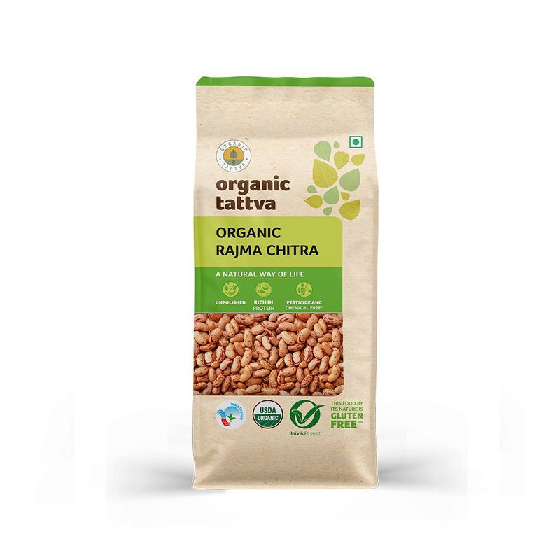 Organic Tattva Chitra Rajma | Organic Speckled Kidney Beans | Premium Chitra Rajma | Protein-Packed Indian Beans