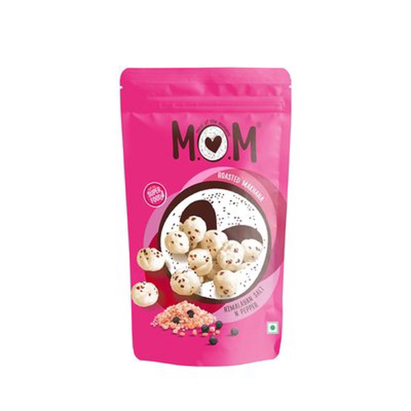MOM – Meal of the Moment Roasted Makhana – Himalayan Salt & Pepper 70g | Crunchy Roasted Fox Nuts | Source of Protein & Fiber | Healthy Anytime Snack