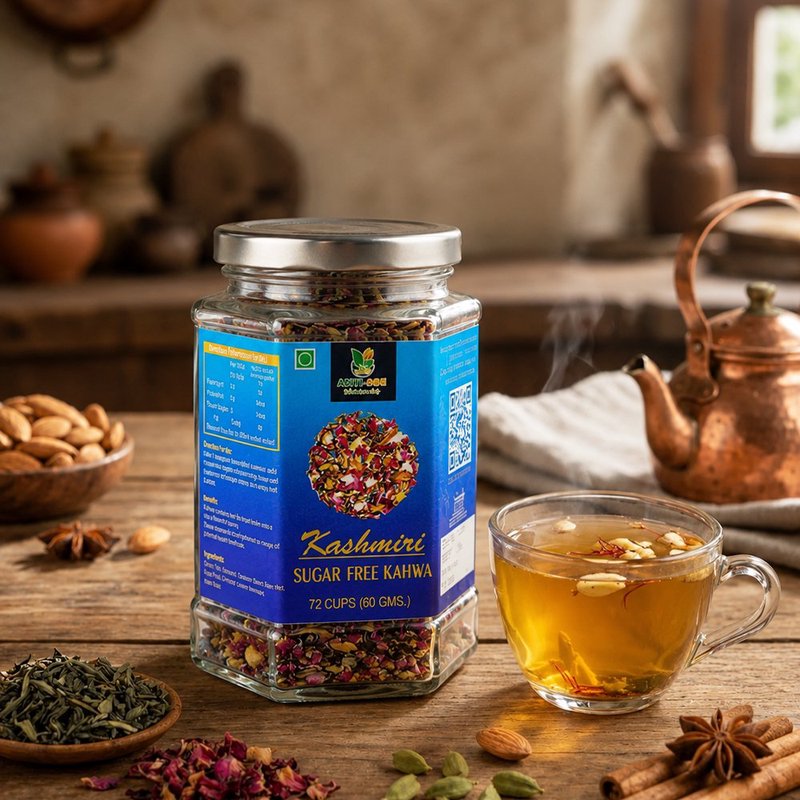 Imzak Kashmiri Kahwa | Premium Traditional Saffron Green Tea Blend | Authentic Kashmiri Herbal Tea with Almonds & Spices | Rich in Antioxidants | Refreshing Wellness Drink for Immunity, Digestion & Relaxation thumbnail 2