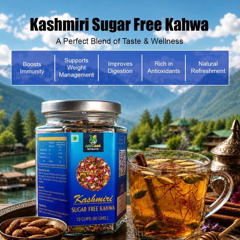 Imzak Kashmiri Kahwa | Premium Traditional Saffron Green Tea Blend | Authentic Kashmiri Herbal Tea with Almonds & Spices | Rich in Antioxidants | Refreshing Wellness Drink for Immunity, Digestion & Relaxation thumbnail 3