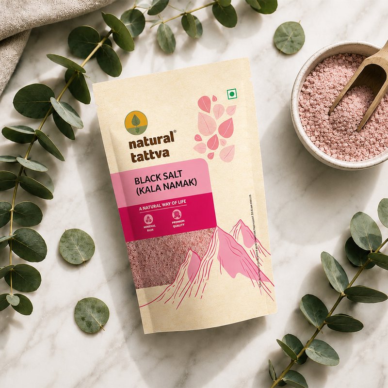 Natural Tattva Black Salt Granules | Premium Kala Namak | Nutrient Rich Black Salt | Premium Seasoning Salt for Your Cooking Needs
