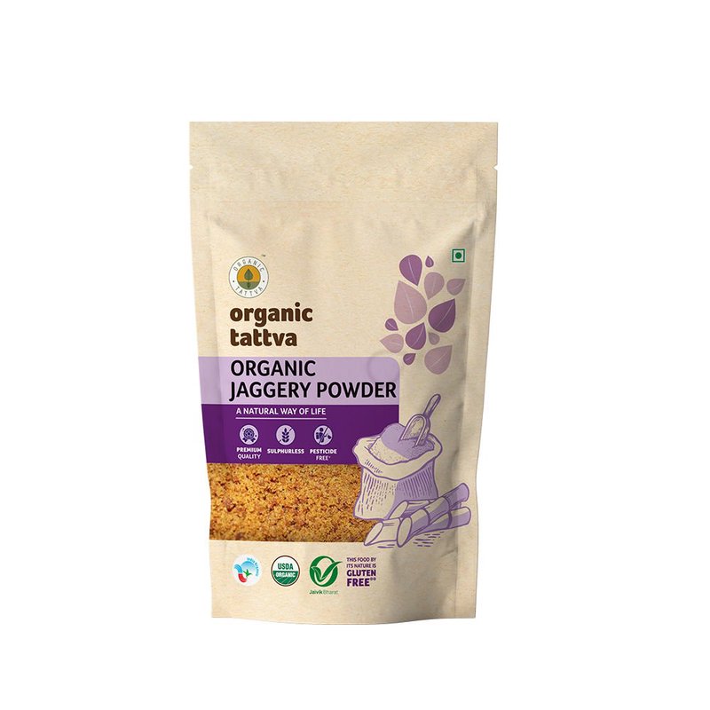 Organic Tattva Jaggery Powder | Organic Gud Powder | Natural Unrefined Cane Sweetener | Healthy Sugar Substitute