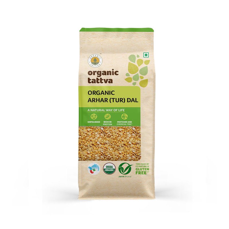 Organic Tattva Arhar (Tur) Dal | Organic Toor Dal | Super Split Pigeon Pea | Highly Nutritious Dal for Daily Preparations
