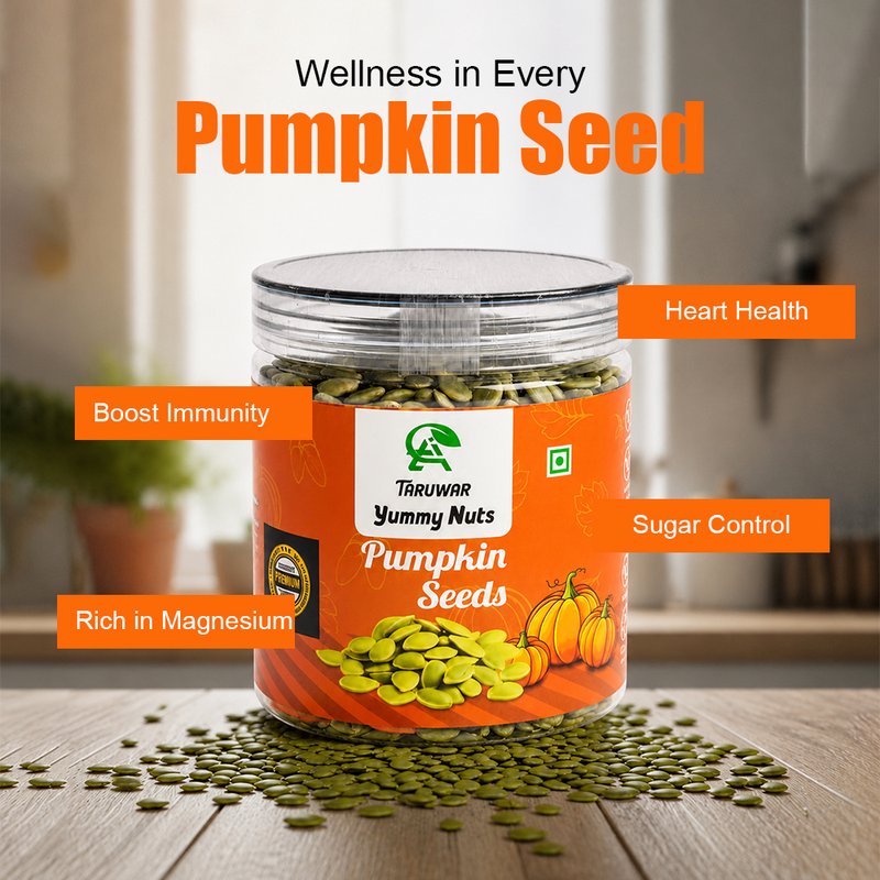 Taruwar Premium Pumpkin Seeds 250g Pouch | Roasted & Natural Seeds | Protein, Fiber & Omega Rich Healthy Snack | Superfood for Weight Management, Immunity & Daily Nutrition | Crunchy & Nutrient Dense Seeds
