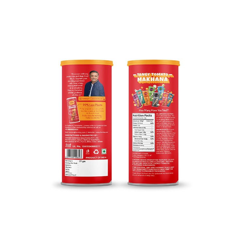 FARMLEY JAR MAKHANA TANGY TOMATO 55G thumbnail 2