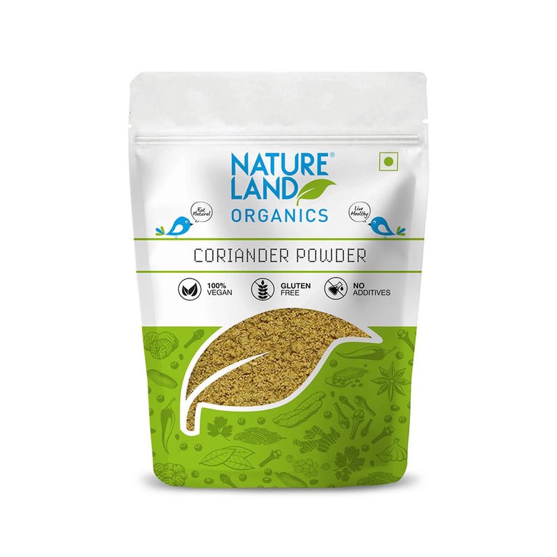 Natureland Organics Coriander Powder 100g | 100% Organic Dhania Powder | Freshly Ground Coriander Spice for Curries, Gravies, Marinades & Indian Cooking
