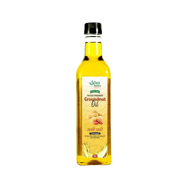 Desi Mantra Wood Pressed Groundnut Oil | Cold Pressed & Naturally Extracted | Pure Chemical-Free Cooking Oil | Rich Aroma & Nutty Taste | Ideal for Everyday Healthy Cooking