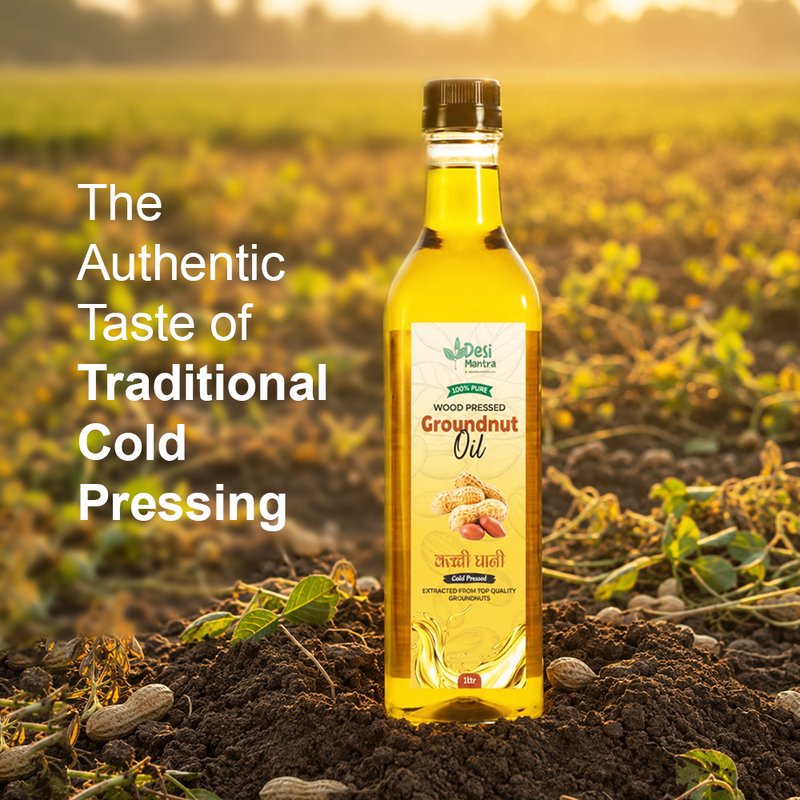 Desi Mantra Wood Pressed Groundnut Oil | Cold Pressed & Naturally Extracted | Pure Chemical-Free Cooking Oil | Rich Aroma & Nutty Taste | Ideal for Everyday Healthy Cooking thumbnail 4