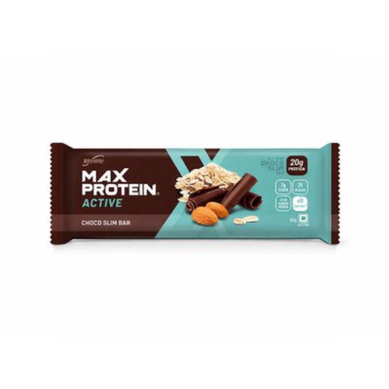 RiteBite Max Protein Active Choco Slim Bar | 20g Protein, 5g Fibre & 21 Vitamins & Minerals | Chocolate Brownie Flavour | Zero Added Sugar | 100% Vegetarian | Convenient Protein Snack