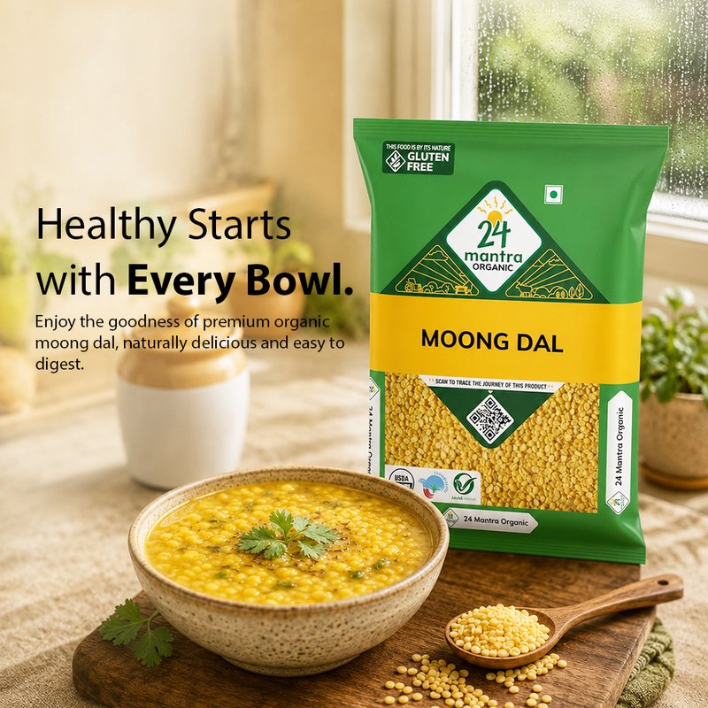 24 Mantra Organic Moong Dal| Split Yellow Moong Dal | High Protein | Rich in Fiber | Easy to Digest