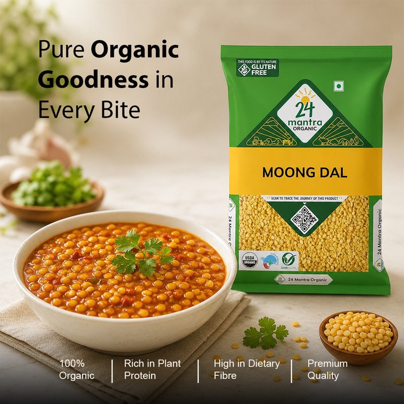 24 Mantra Organic Moong Dal| Split Yellow Moong Dal | High Protein | Rich in Fiber | Easy to Digest