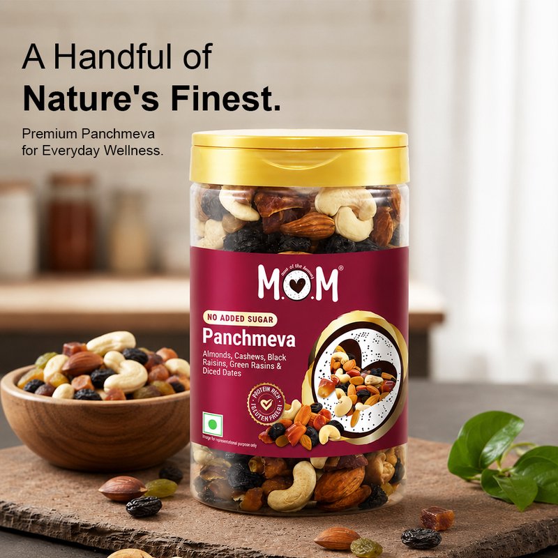 MOM Panchmeva 410g | Premium Dry Fruit Mix | Various Nuts and Dried Fruits | Convenient Healthy Snacks Pack
