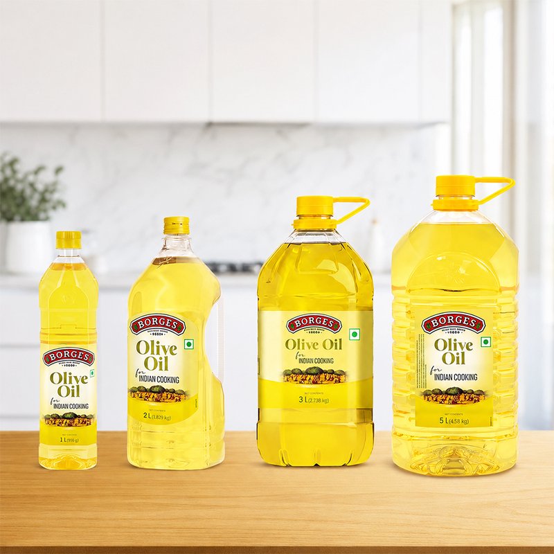 Borges Indian Cooking Oil | Premium Blended Edible Oil | Light & Versatile Cooking Oil | Ideal for Frying, Sautéing & Everyday Indian Cooking