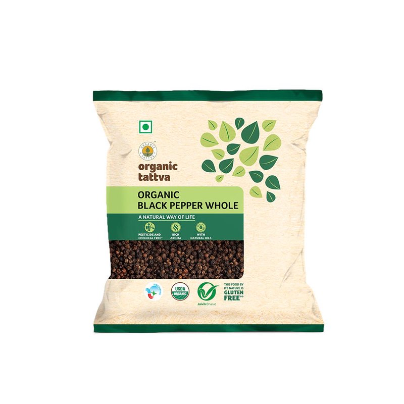 Organic Tattva Black Pepper Whole | Organic Whole Black Pepper | Premium Kali Mirch | Whole Peppercorns for Cooking & Seasoning thumbnail 2