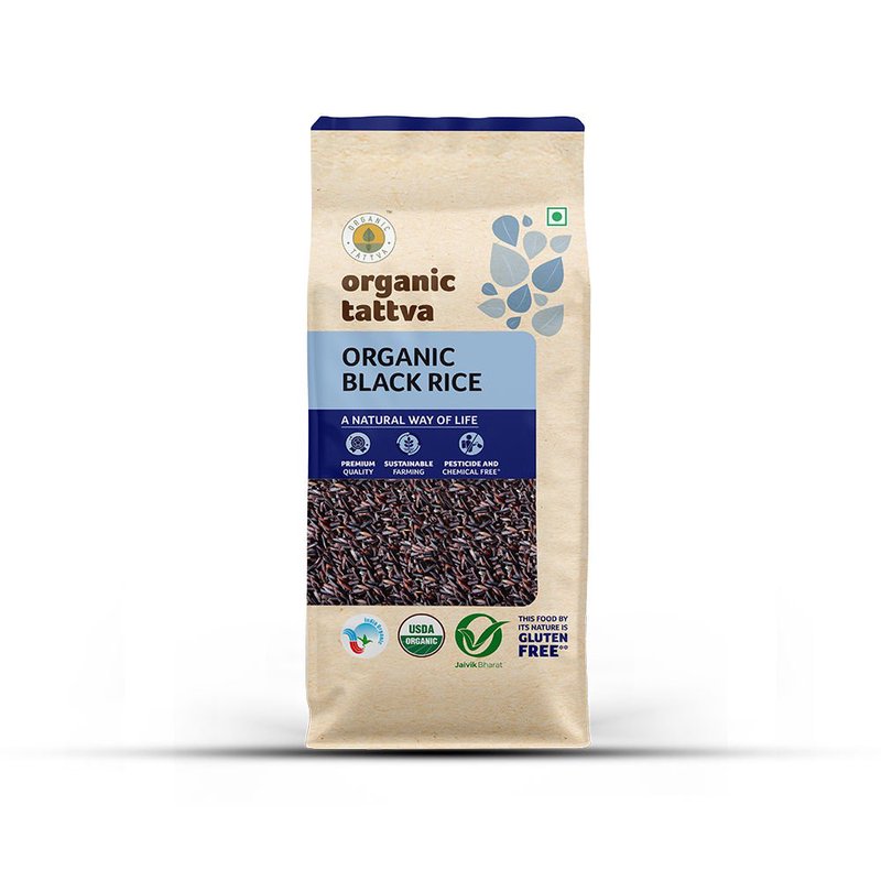 Organic Tattva Black Rice | Quality Organic Black Rice | Antioxidant-rich Whole Grain Rice | Healthful Rice for Everyday Consumption
