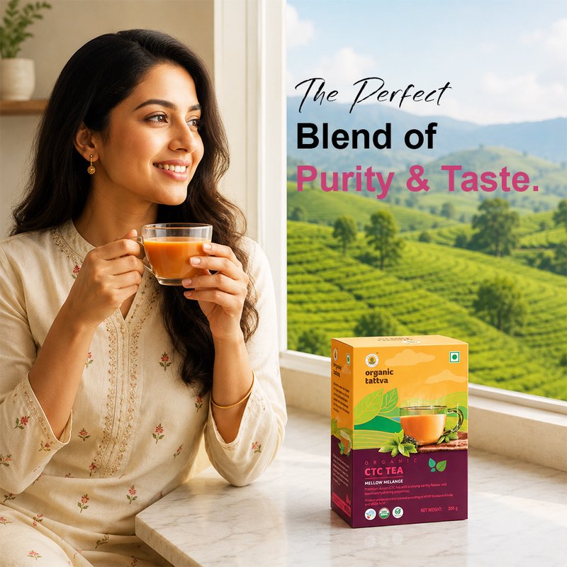 Organic Tattva Black CTC Tea | Premium CTC Black Tea | Strong & Aromatic Tea | Everyday Chai