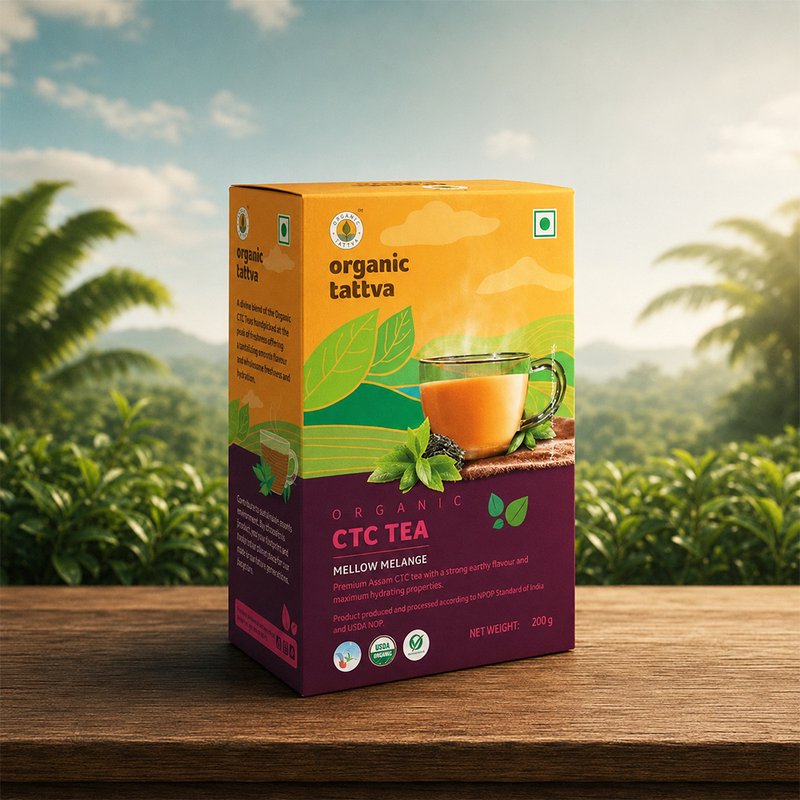 Organic Tattva Black CTC Tea | Premium CTC Black Tea | Strong & Aromatic Tea | Everyday Chai