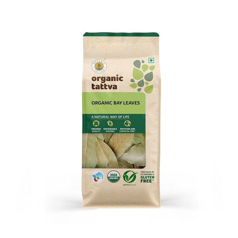 Organic Tattva Bay Leaves | Organic Tej Patta | Premium Quality Bay Leaves | Aromatic Indian Spice for Cooking