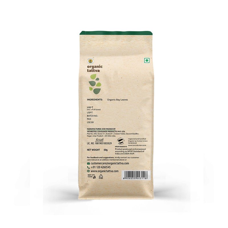 Organic Tattva Bay Leaves | Organic Tej Patta | Premium Quality Bay Leaves | Aromatic Indian Spice for Cooking thumbnail 2