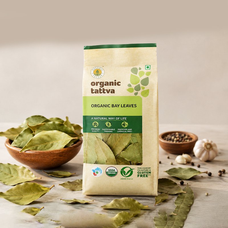 Organic Tattva Bay Leaves | Organic Tej Patta | Premium Quality Bay Leaves | Aromatic Indian Spice for Cooking