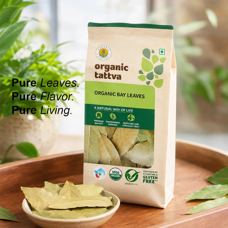 Organic Tattva Bay Leaves | Organic Tej Patta | Premium Quality Bay Leaves | Aromatic Indian Spice for Cooking