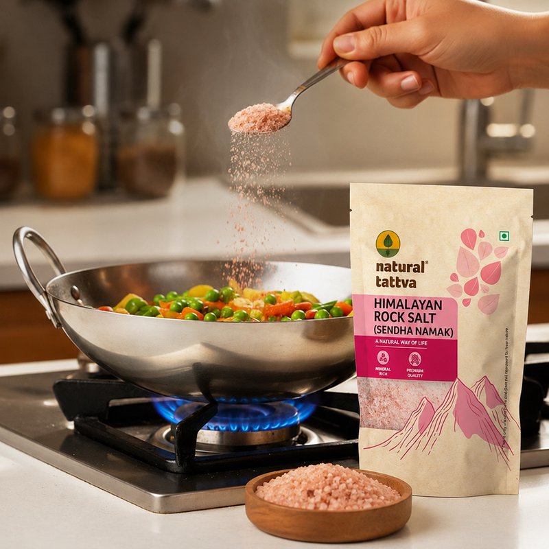 Natural Tattva Himalayan Rock Salt (Sendha Namak) | Quality Rock Salt | Nutritious Sendha Salt | Pure Seasoning for Daily Cooking & Fasting