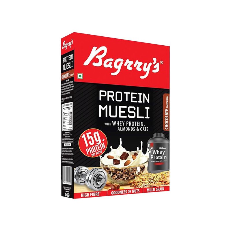 Bagrry’s Protein Muesli 500 GM | High Protein Breakfast Cereal | Nutritious Blend of Oats, Nuts & Seeds | Fiber Rich Healthy Meal for Daily Energy & Wellness