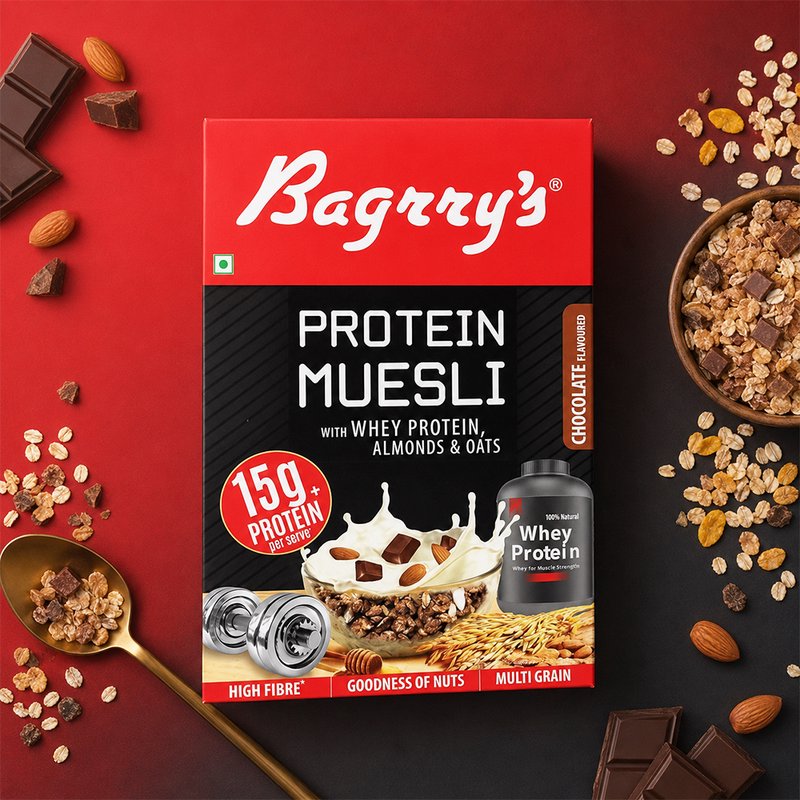 Bagrry’s Protein Muesli 500 GM | High Protein Breakfast Cereal | Nutritious Blend of Oats, Nuts & Seeds | Fiber Rich Healthy Meal for Daily Energy & Wellness