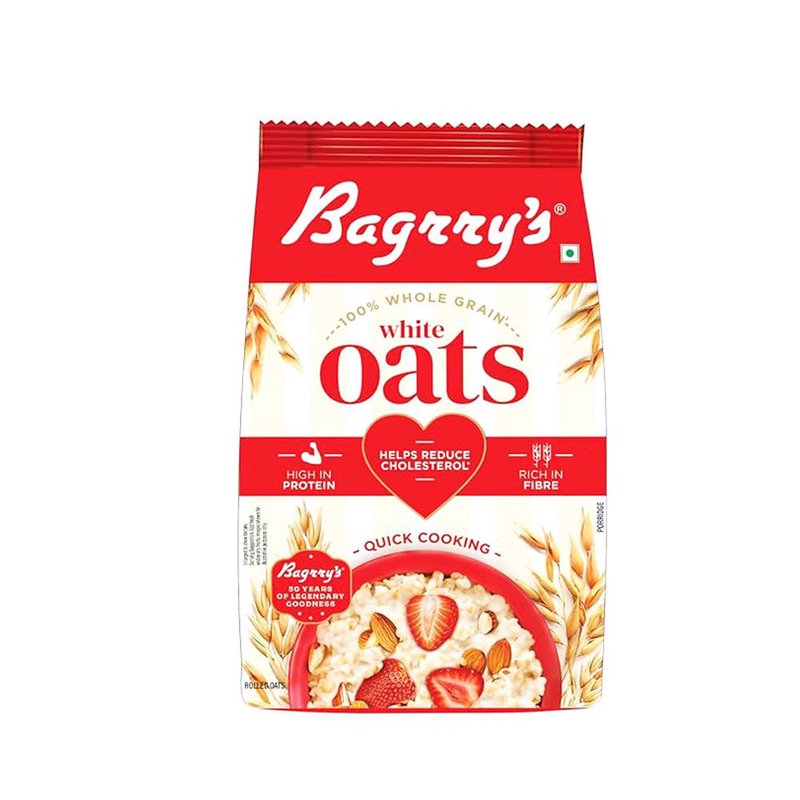 Bagrry’s Porridge White Oats  | Healthy Wholegrain Breakfast Cereal | High Fiber Nutritious Oats | Quick & Easy Meal for Porridge, Smoothies & Daily Wellness