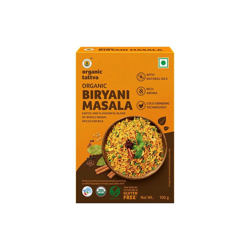 Organic Tattva Biryani Masala | Premium Biryani Spice Mix | Authentic Indian Biryani Masala | Fragrant Rice Masala